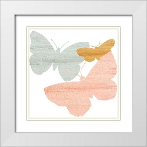 Butterfly Collection 1 White Modern Wood Framed Art Print with Double Matting by Kimberly, Allen