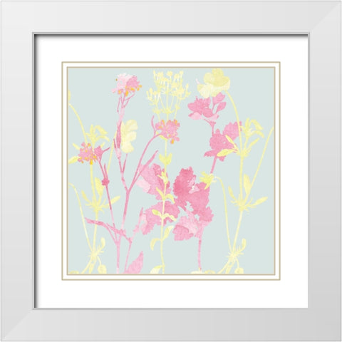 Sunshine Pink 1 White Modern Wood Framed Art Print with Double Matting by Kimberly, Allen