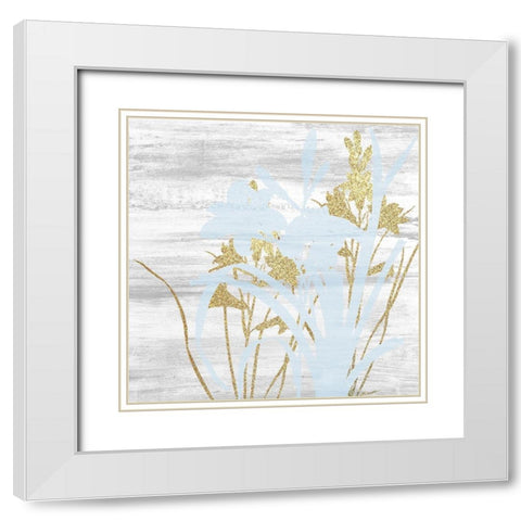 Spring Gold Square 1 White Modern Wood Framed Art Print with Double Matting by Kimberly, Allen