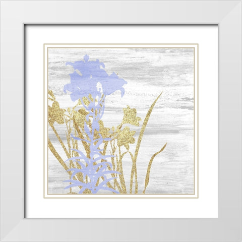 Spring Gold Square 2 White Modern Wood Framed Art Print with Double Matting by Kimberly, Allen