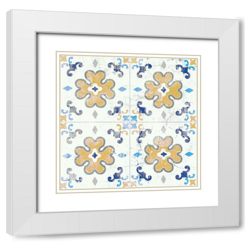 Old Tile 2 White Modern Wood Framed Art Print with Double Matting by Kimberly, Allen