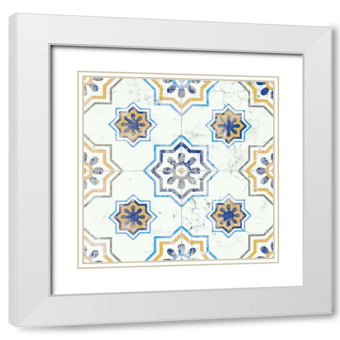 Old Tile 3 White Modern Wood Framed Art Print with Double Matting by Kimberly, Allen