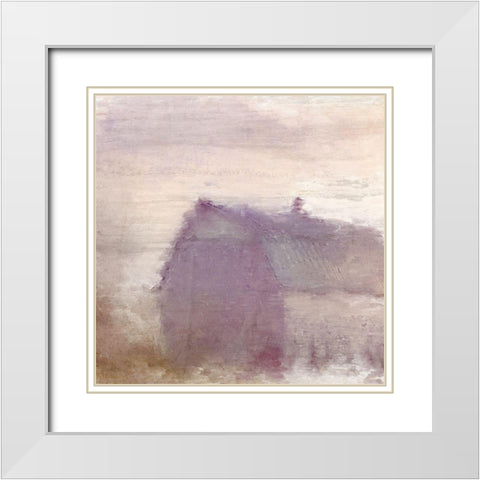 Dusk at the Barn White Modern Wood Framed Art Print with Double Matting by Kimberly, Allen