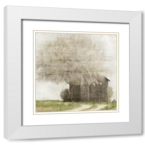 By the Tree White Modern Wood Framed Art Print with Double Matting by Kimberly, Allen