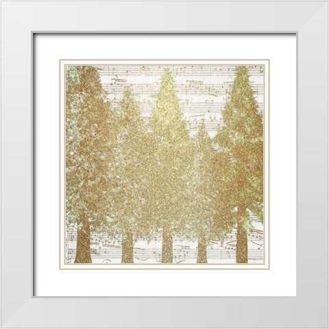 Glitter Christmas 1 White Modern Wood Framed Art Print with Double Matting by Kimberly, Allen