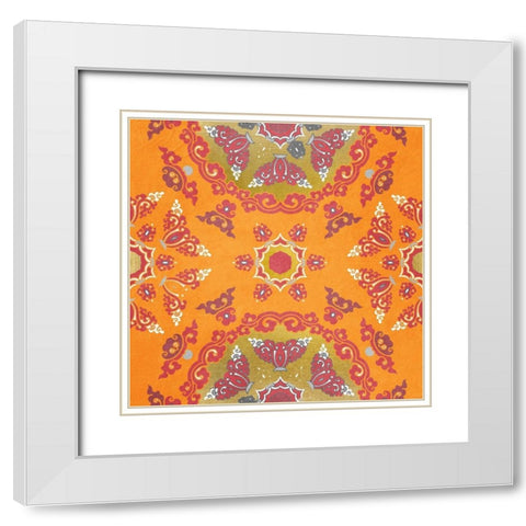 Medallion Pink 2 White Modern Wood Framed Art Print with Double Matting by Kimberly, Allen
