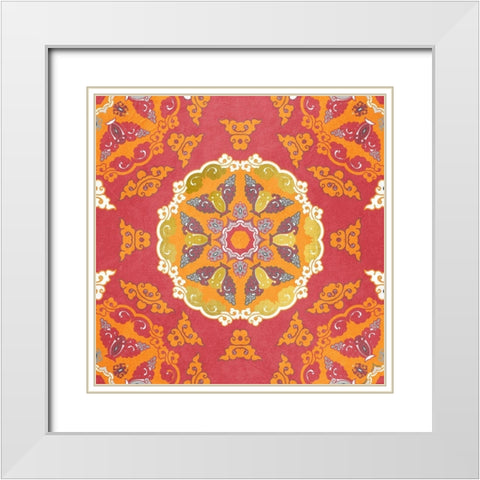 Medallion Pink 3 White Modern Wood Framed Art Print with Double Matting by Kimberly, Allen