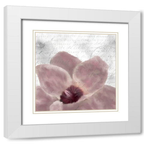 Magnolia Bloom 1 White Modern Wood Framed Art Print with Double Matting by Kimberly, Allen