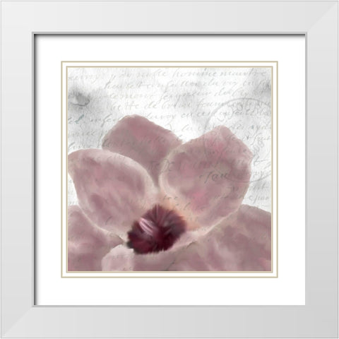 Magnolia Bloom 1 White Modern Wood Framed Art Print with Double Matting by Kimberly, Allen