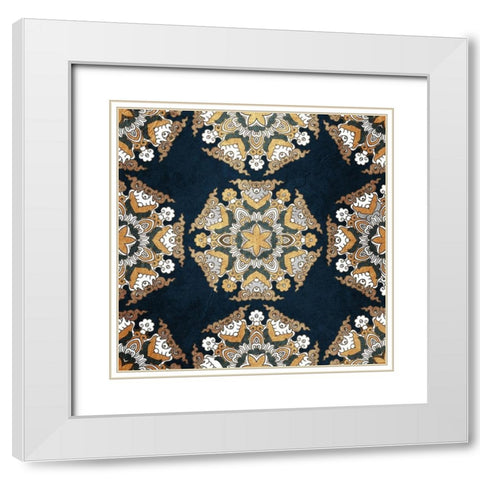 Medallion 1 White Modern Wood Framed Art Print with Double Matting by Kimberly, Allen