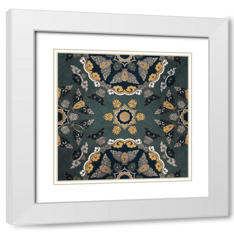Medallion 2 White Modern Wood Framed Art Print with Double Matting by Kimberly, Allen
