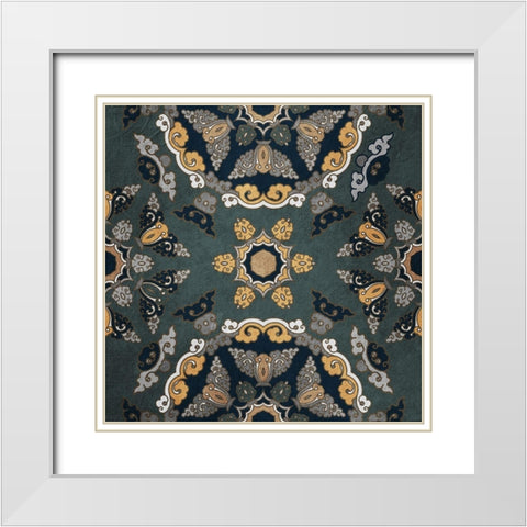 Medallion 2 White Modern Wood Framed Art Print with Double Matting by Kimberly, Allen
