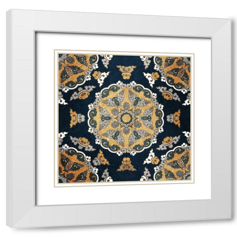 Medallion 3 White Modern Wood Framed Art Print with Double Matting by Kimberly, Allen