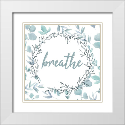 Blue Bath 4 White Modern Wood Framed Art Print with Double Matting by Kimberly, Allen