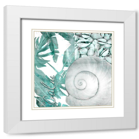 Seaside 3 White Modern Wood Framed Art Print with Double Matting by Kimberly, Allen