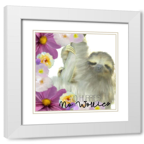 No Hurries White Modern Wood Framed Art Print with Double Matting by Kimberly, Allen