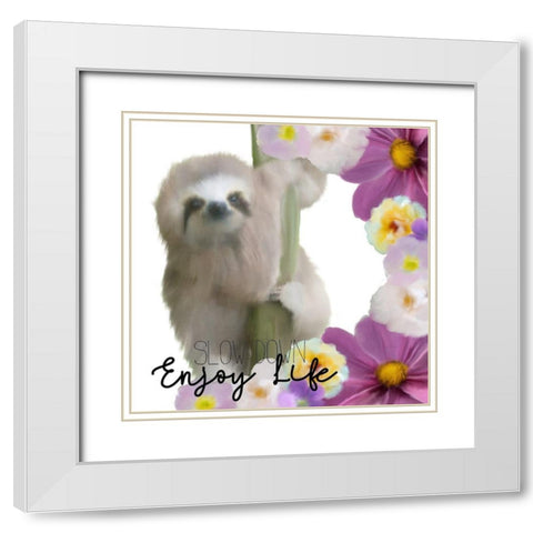 Slow Down White Modern Wood Framed Art Print with Double Matting by Kimberly, Allen
