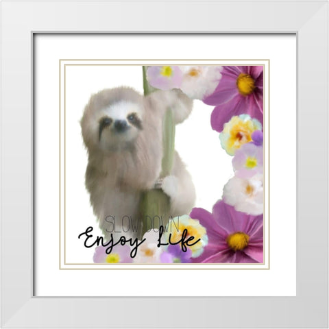 Slow Down White Modern Wood Framed Art Print with Double Matting by Kimberly, Allen