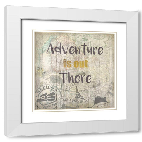Adventure Awaits 2 White Modern Wood Framed Art Print with Double Matting by Allen, Kimberly