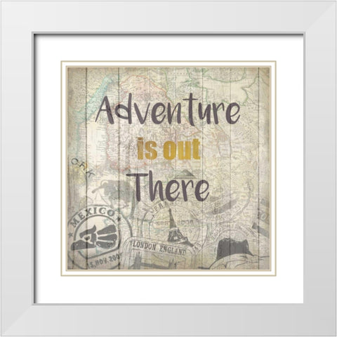 Adventure Awaits 2 White Modern Wood Framed Art Print with Double Matting by Allen, Kimberly