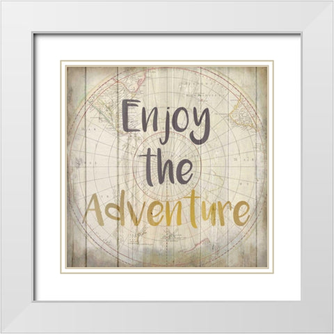Adventure Awaits 5 White Modern Wood Framed Art Print with Double Matting by Allen, Kimberly