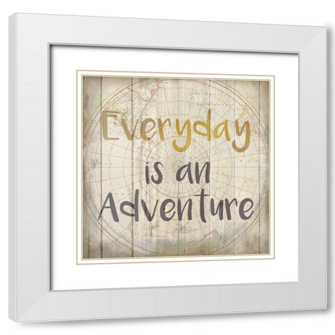Adventure Awaits 6 White Modern Wood Framed Art Print with Double Matting by Allen, Kimberly