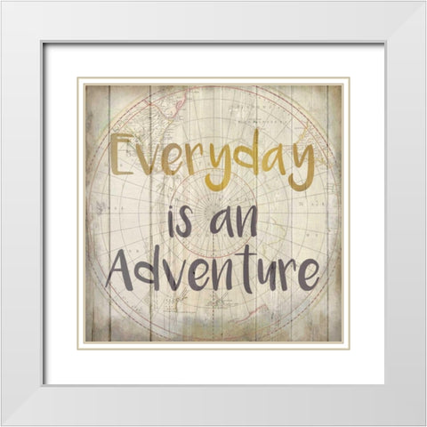 Adventure Awaits 6 White Modern Wood Framed Art Print with Double Matting by Allen, Kimberly