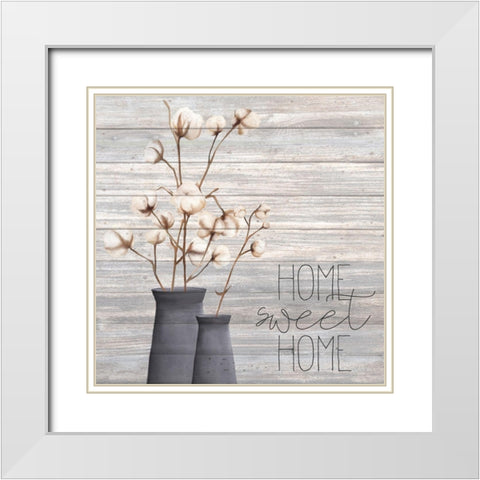 Cotton Days 1 White Modern Wood Framed Art Print with Double Matting by Kimberly, Allen