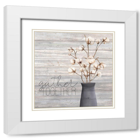 Cotton Days 2 White Modern Wood Framed Art Print with Double Matting by Kimberly, Allen