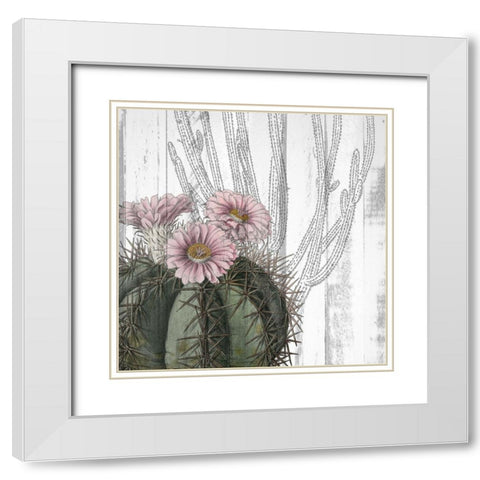 Cactus Cowboy 1 White Modern Wood Framed Art Print with Double Matting by Kimberly, Allen