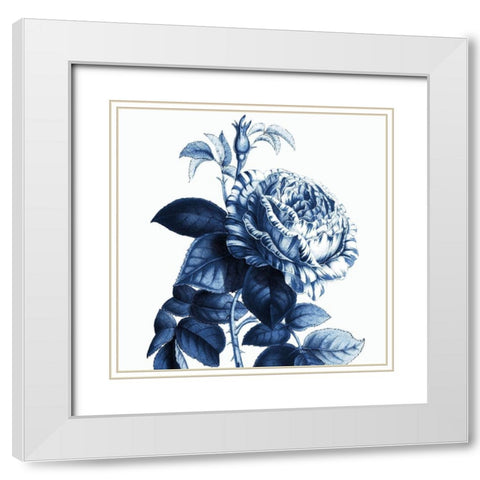 White Indigo 1 v2 White Modern Wood Framed Art Print with Double Matting by Kimberly, Allen