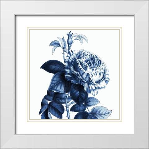 White Indigo 1 v2 White Modern Wood Framed Art Print with Double Matting by Kimberly, Allen