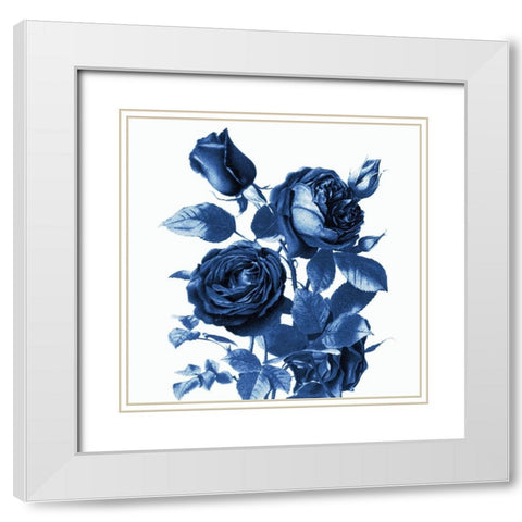 White Indigo 2 v2 White Modern Wood Framed Art Print with Double Matting by Kimberly, Allen
