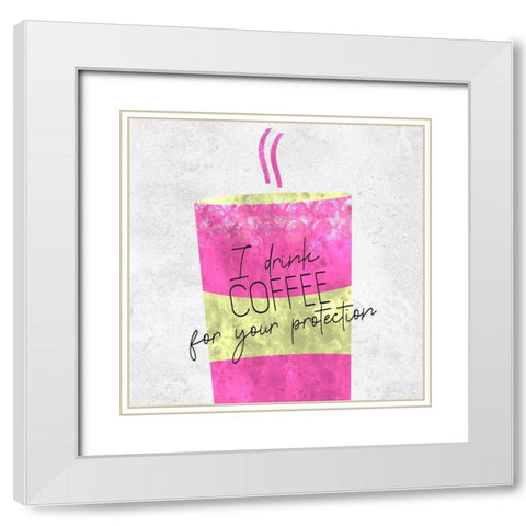 Coffee Time 1 White Modern Wood Framed Art Print with Double Matting by Kimberly, Allen