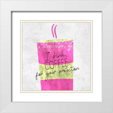 Coffee Time 1 White Modern Wood Framed Art Print with Double Matting by Kimberly, Allen