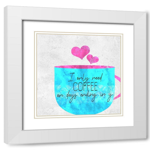 Coffee Time 2 White Modern Wood Framed Art Print with Double Matting by Kimberly, Allen