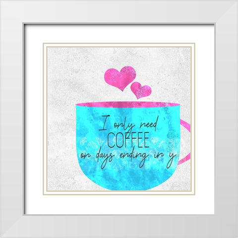 Coffee Time 2 White Modern Wood Framed Art Print with Double Matting by Kimberly, Allen
