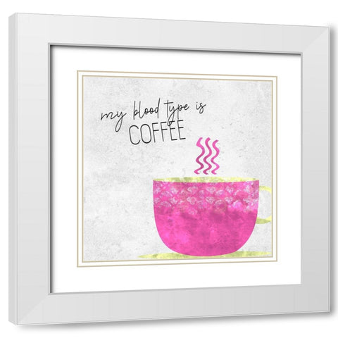 Coffee Time 4 White Modern Wood Framed Art Print with Double Matting by Kimberly, Allen