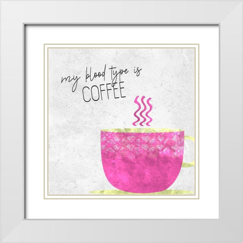 Coffee Time 4 White Modern Wood Framed Art Print with Double Matting by Kimberly, Allen