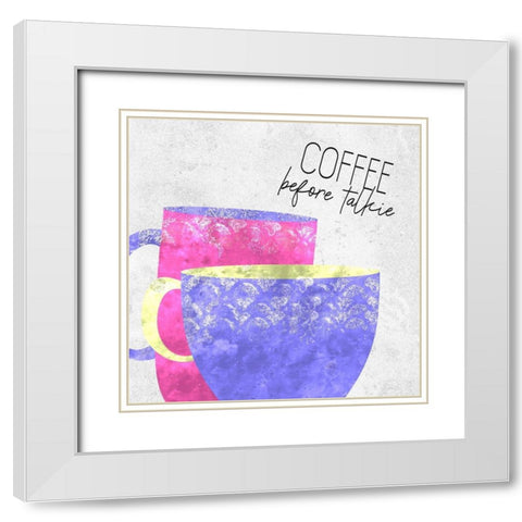 Coffee Time 5 White Modern Wood Framed Art Print with Double Matting by Kimberly, Allen