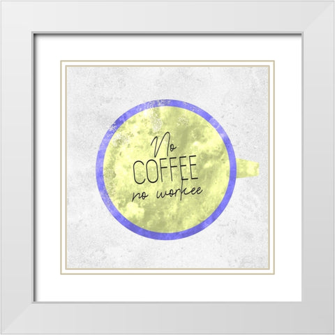 Coffee Time 7 White Modern Wood Framed Art Print with Double Matting by Kimberly, Allen