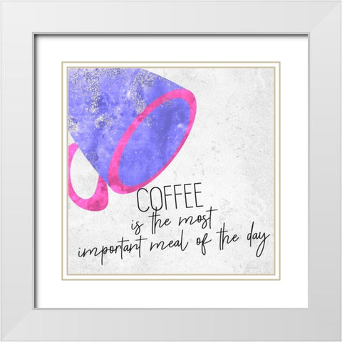 Coffee Time 8 White Modern Wood Framed Art Print with Double Matting by Kimberly, Allen