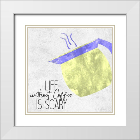 Coffee Time 10 White Modern Wood Framed Art Print with Double Matting by Kimberly, Allen
