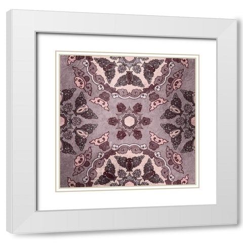 Plum Tiled 2 White Modern Wood Framed Art Print with Double Matting by Kimberly, Allen