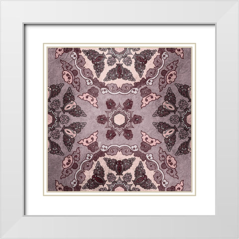 Plum Tiled 2 White Modern Wood Framed Art Print with Double Matting by Kimberly, Allen