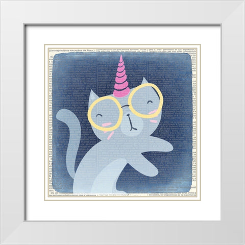 Kittyhorn 1 White Modern Wood Framed Art Print with Double Matting by Kimberly, Allen