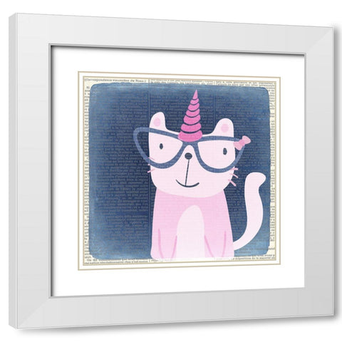Kittyhorn 2 White Modern Wood Framed Art Print with Double Matting by Kimberly, Allen
