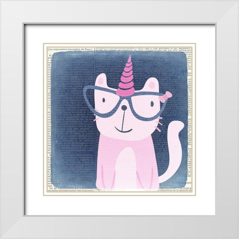 Kittyhorn 2 White Modern Wood Framed Art Print with Double Matting by Kimberly, Allen