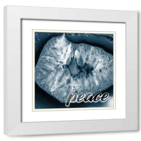 Agate 1 White Modern Wood Framed Art Print with Double Matting by Kimberly, Allen