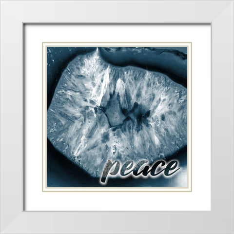 Agate 1 White Modern Wood Framed Art Print with Double Matting by Kimberly, Allen